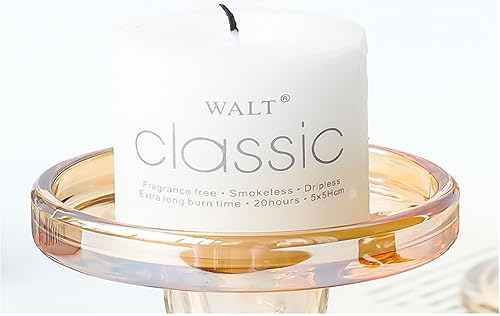 Miniatura 5 de Portavelas de vidrio para velas de pilar (ámbar, 1 paquete-H 3.5", 4.5", 5.5")