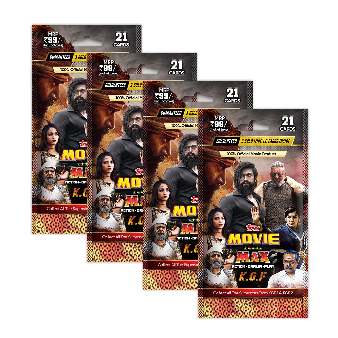 Topps KGF Movie max Collection Cards (Multipack - Pack of 4)
