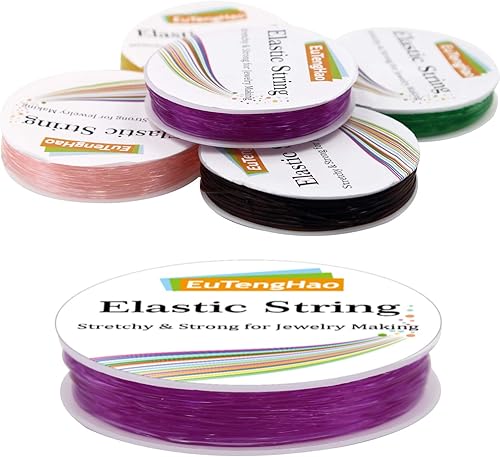 Miniatura 5 de EuTengHao Paquete de 10 cuerdas de cristal de 0.031 pulgadas (0.031 pulgadas), cordón elástico para pulseras y joyas (10 colores, 59.9 pies)