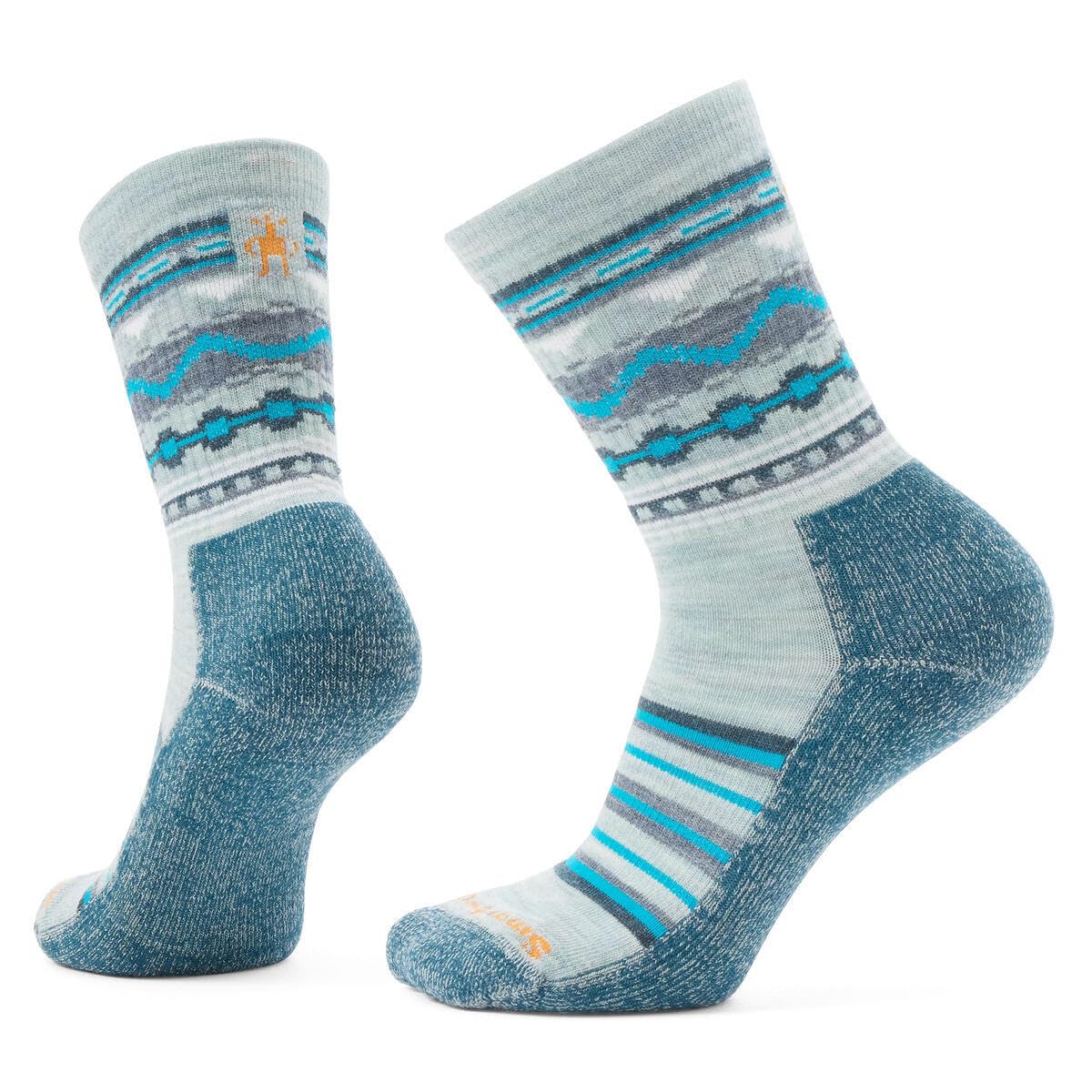 Smartwool Everyday Light Cushion Merino Wool Hudson Trail Crew Socks for Men and Women, Frosty Green, Large