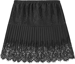 Girstunm Women's Mini Adjustable Removable Layered Sweep Shirt Underskirt Shirt Extender with Buttons