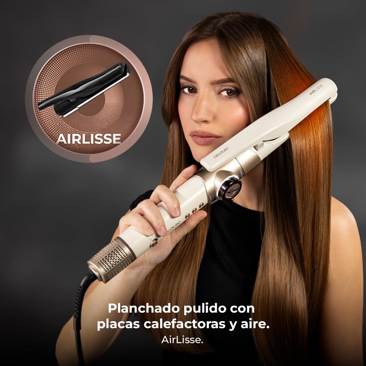 Cecotec AirGlisse 8in1 Cepillo de Aire Moldeador Multifunción 1400W 110000rpm Champagne