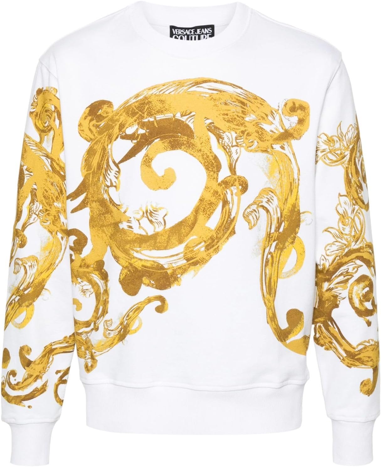 VERSACE JEANS COUTURE White Baroque Print Sweatshirt-