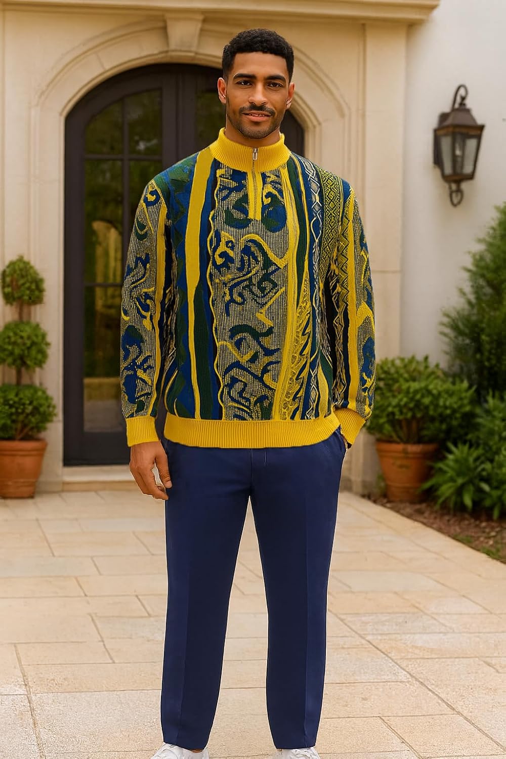 STACY ADAMS Men’s Sweater Full Patterned Design