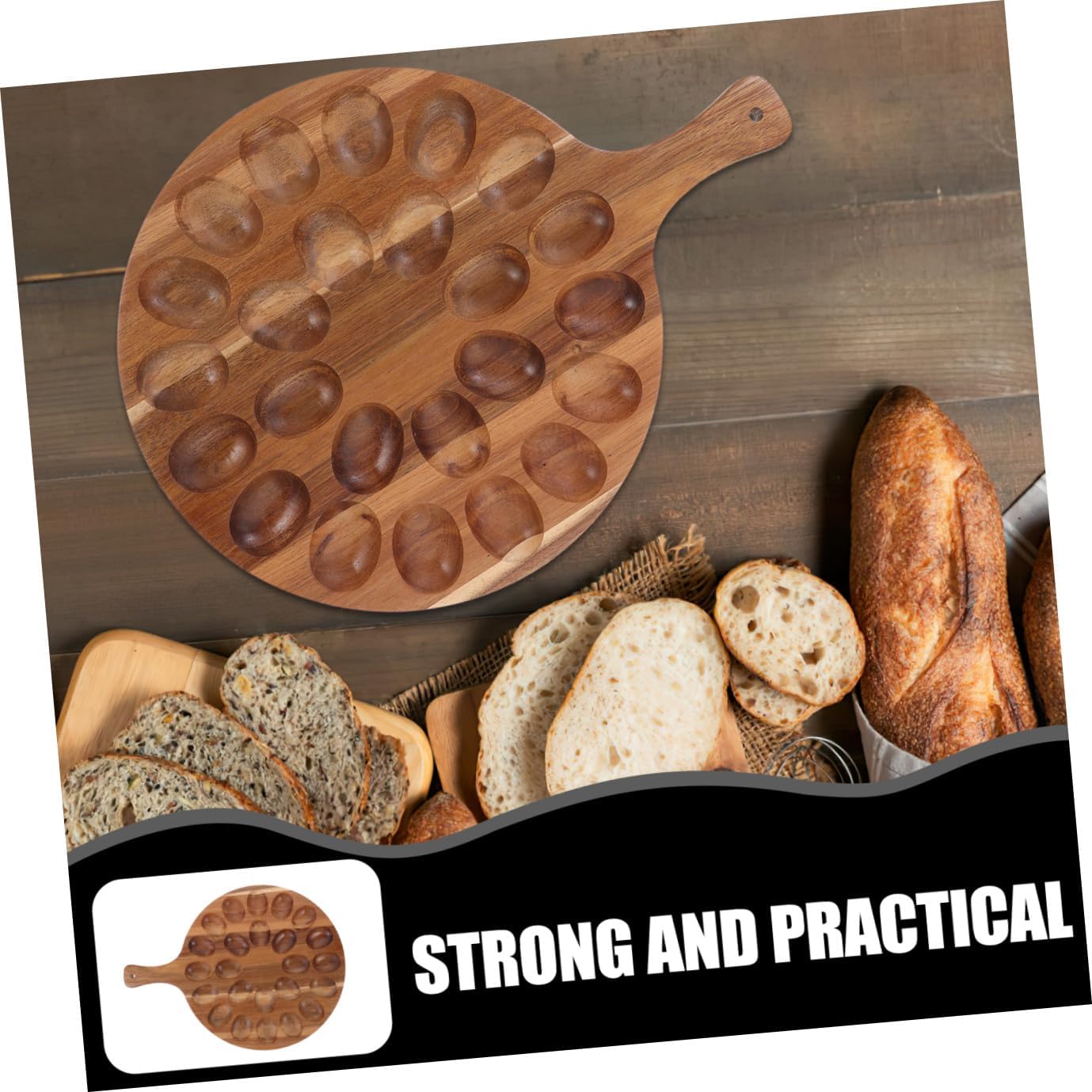 Wooden Deviled Tray Sturdy Storage Holder for Kitchen Use Chic Design for Easter Celebrations Crafted from Wood Practical and Safe for Home