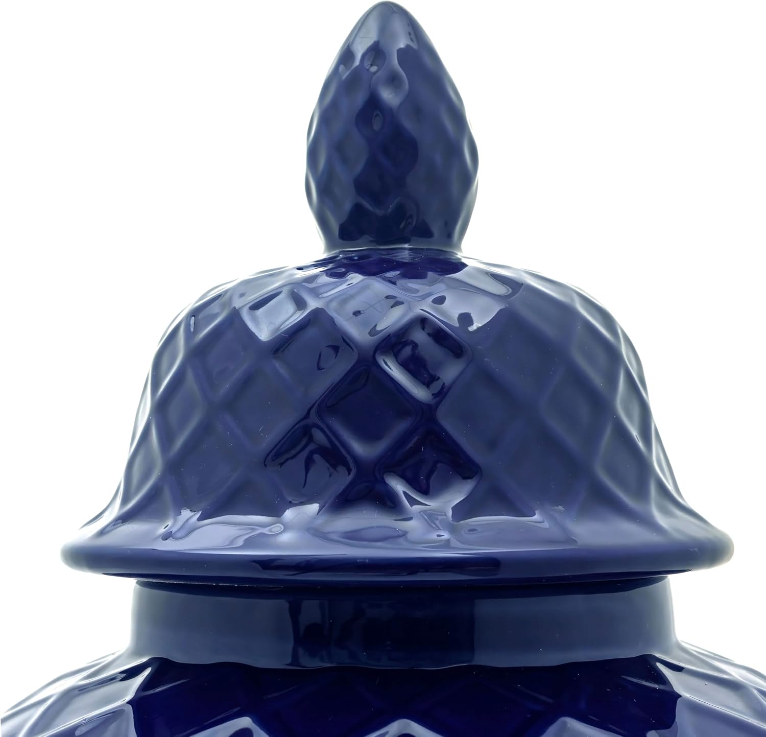 Red Lantern 19.5" Diamond Pattern Deep Blue Temple Jar