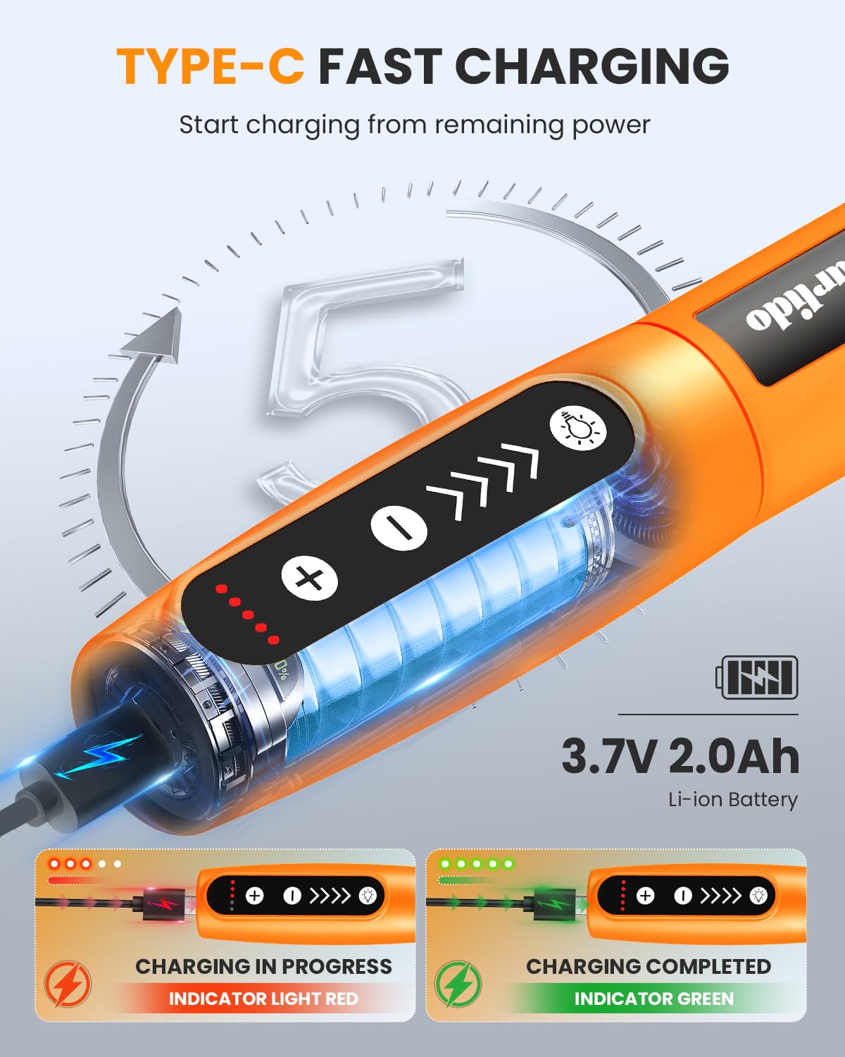 Tarlido Mini kit di utensili rotanti senza fili, 5 velocità e ricarica USB con 61 accessori, strumento rotante multiuso da 3,7 V per levigatura, lucidatura, foratura, incisione, incisione, artigianato