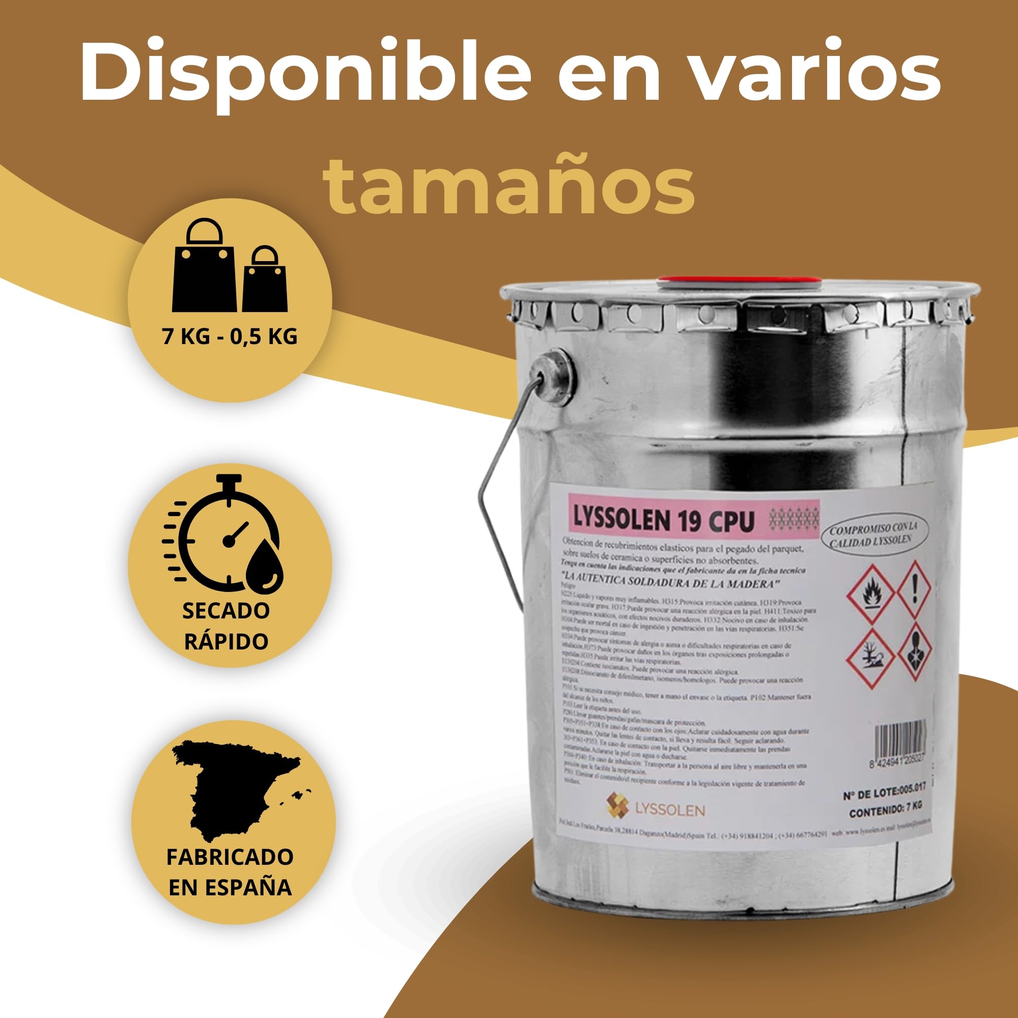 Cola de Poliuretano Extrafuerte para Madera y Parquet 0,5 kg - Adhesivo Estructural D4 Resistente al Agua - Ideal para Tarimas, Aglomerado, Chapa y Aislamiento Térmico - De Alta Densidad