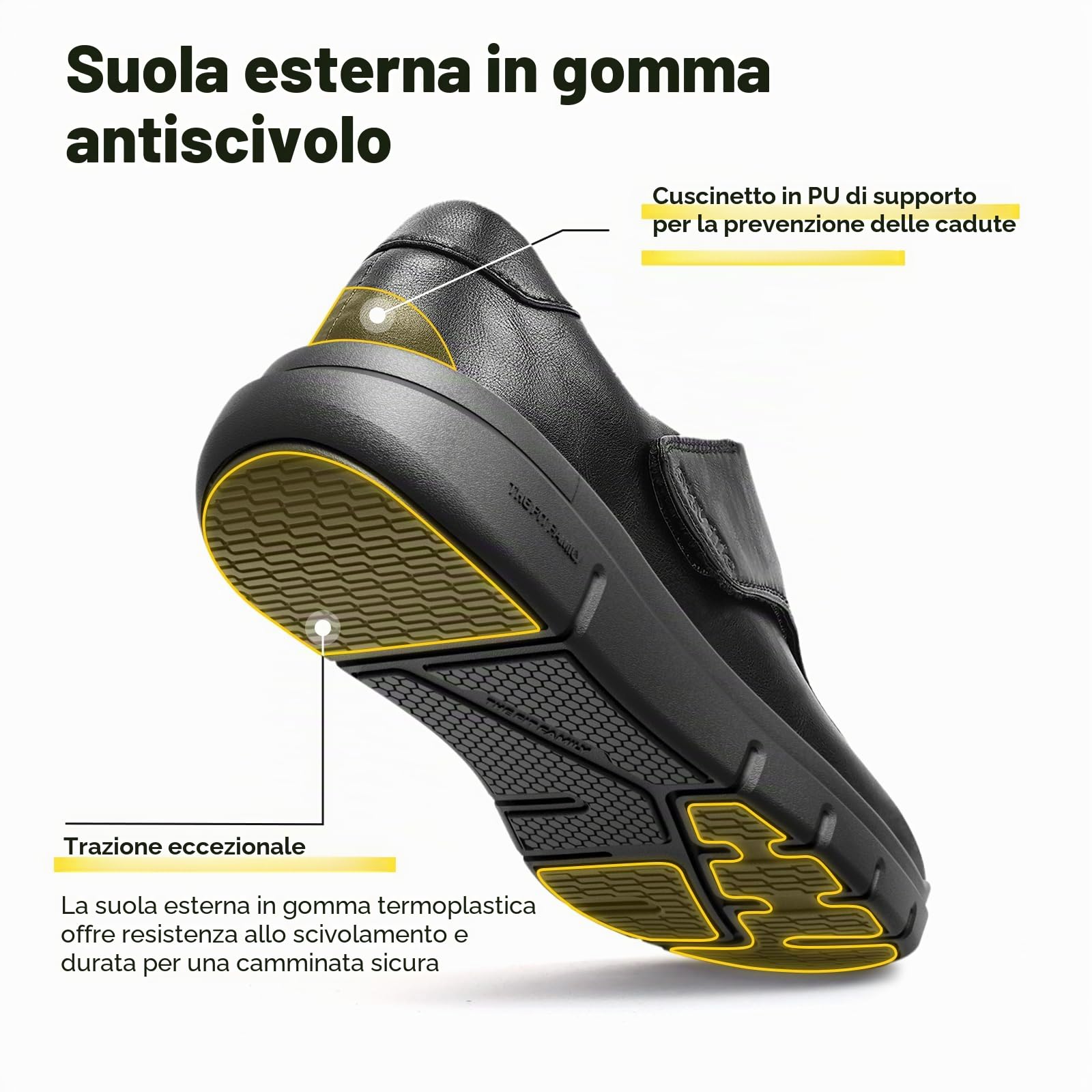 FitVille Extra Larghe Scarpe da Uomo in Pelle con Strappo Scarpe da Passeggio Business Casual per Piedi Gonfi EasyTop Deluxe V1