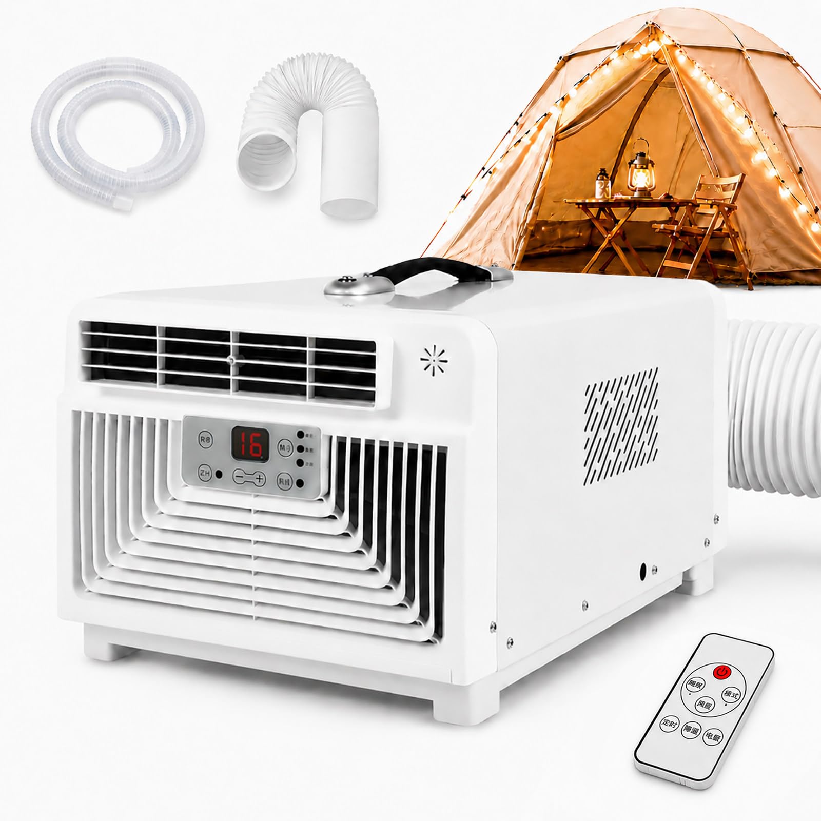 HCAUYNN Portable Air Conditioner 3400 BTU, Compact AC Unit with 1.5 m Exhaust Hose, 4 Modes, 1–12H Timer, Quiet Cooling for Bedroom Office Dorm, Cools Up to 6 m² 220V