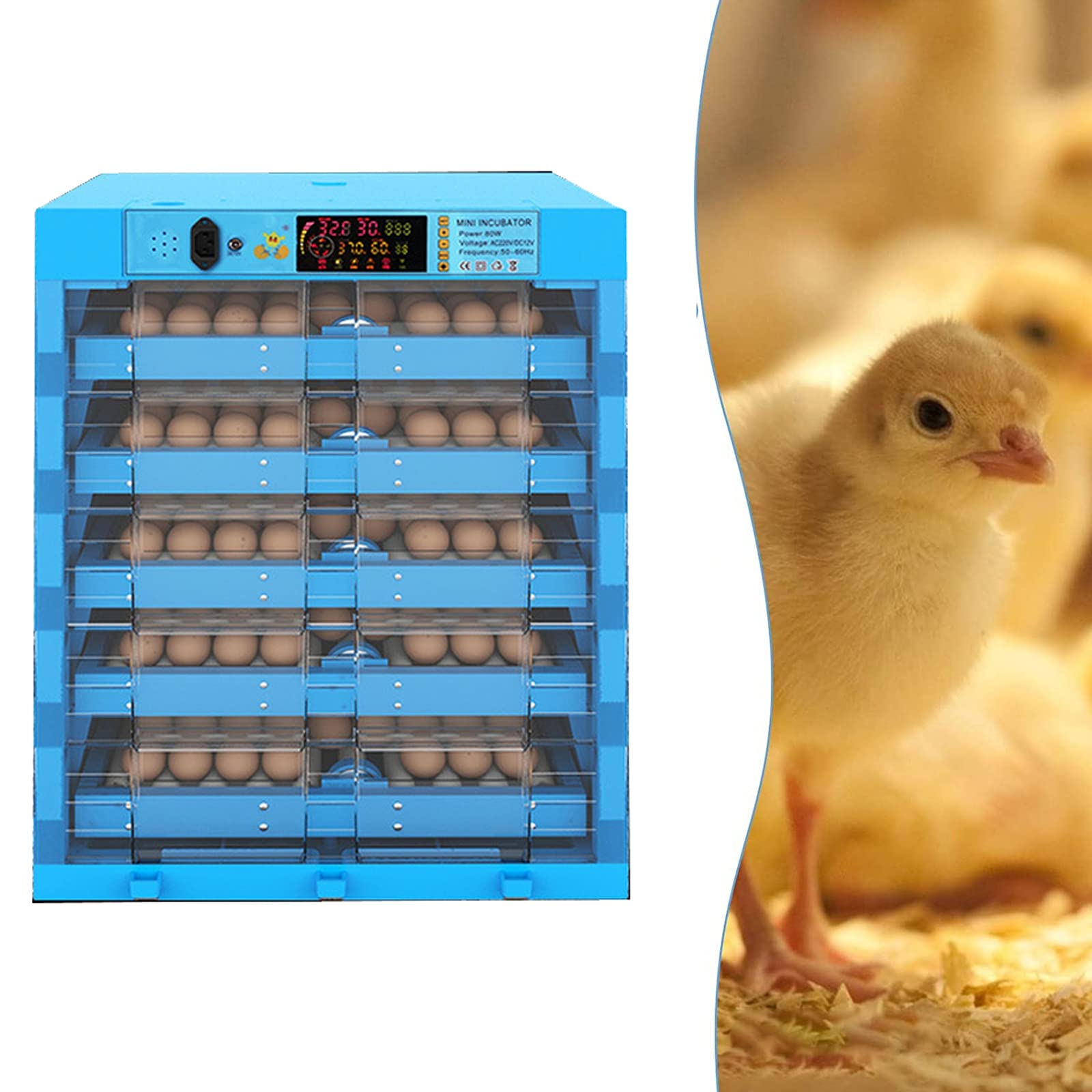 Buy Egg Incubator 320 Eggs Automatic Poultry Hatcher Machine with Built ...