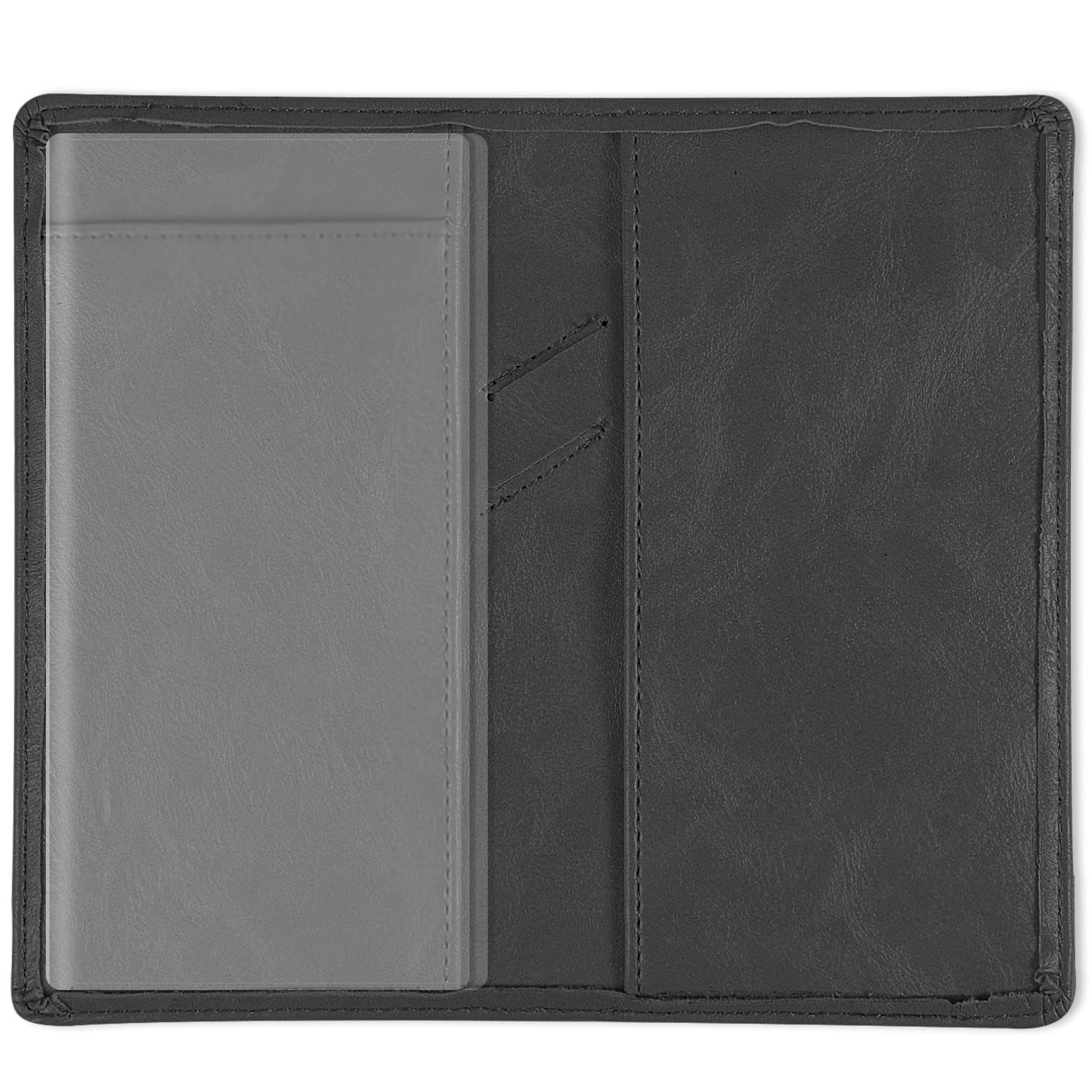 Sanlykate Checkbook Cover with Pen Holder for Women & Girls, RFID Blocking PU Leather Case for Top & Side Tear Checks, Free Divider, Black