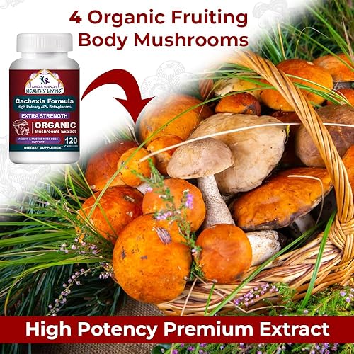Miniatura 5 de CANCER SCIENCES HEALTHY LIVING Fórmula de caquexia, suplemento de extracto de hongos orgánicos, extra fuerza 1,500 mg, beta-glucanos de alta