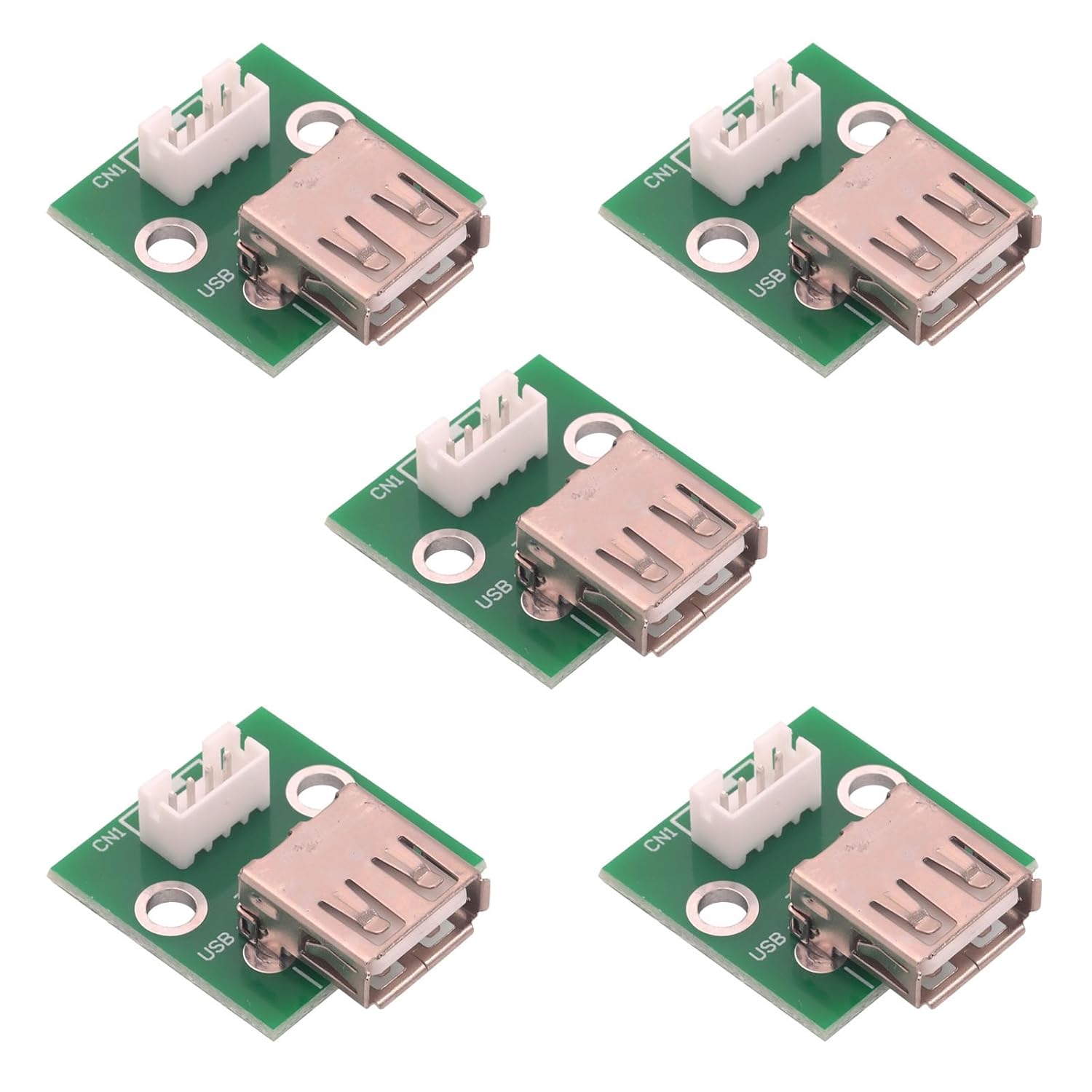 5PCS USB 2.0 Female to PH 2.0 Pitch Terminal Adapter Board,PCB Converter for USB to PH2.0 Data Cable Testing