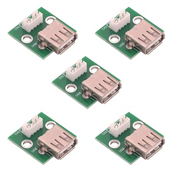 5PCS USB 2.0 Type-A Female to PH2.0 Pitch Terminal Breakout Board,USB A Female to PH Converter Board for Data Cable Testing,DIY Electronics