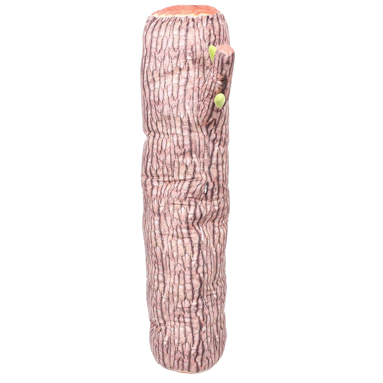 Coussin cylindrique bûche en peluche : déco nature et confort pour canapé et salon