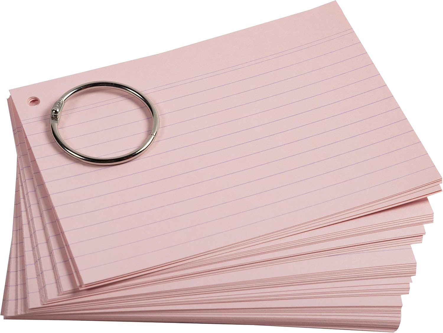 Exacompta, Ref 10340E, Bristol Revision Flashcards with Ring (Pack of 50 Cards), A6 (105 x 148mm) in Size, Perforated Sheets - Image 3