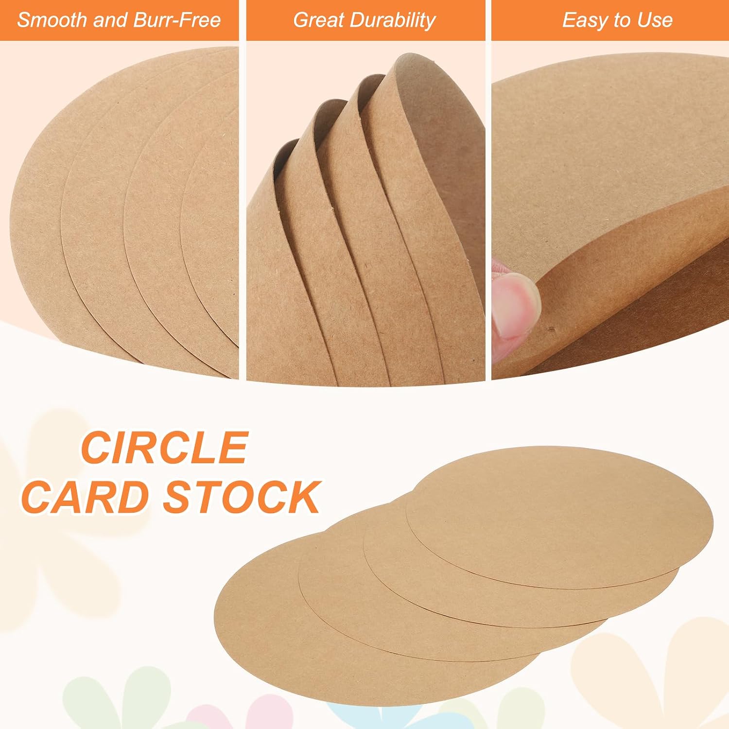 MECCANIXITY 24 Pcs Circle Card Stock, 14.2 Inch Round Cutouts Paper Thick Cardboard Circles for Crafts Paint Supply DIY Projects Bulletin Board Decor, Kraft Color