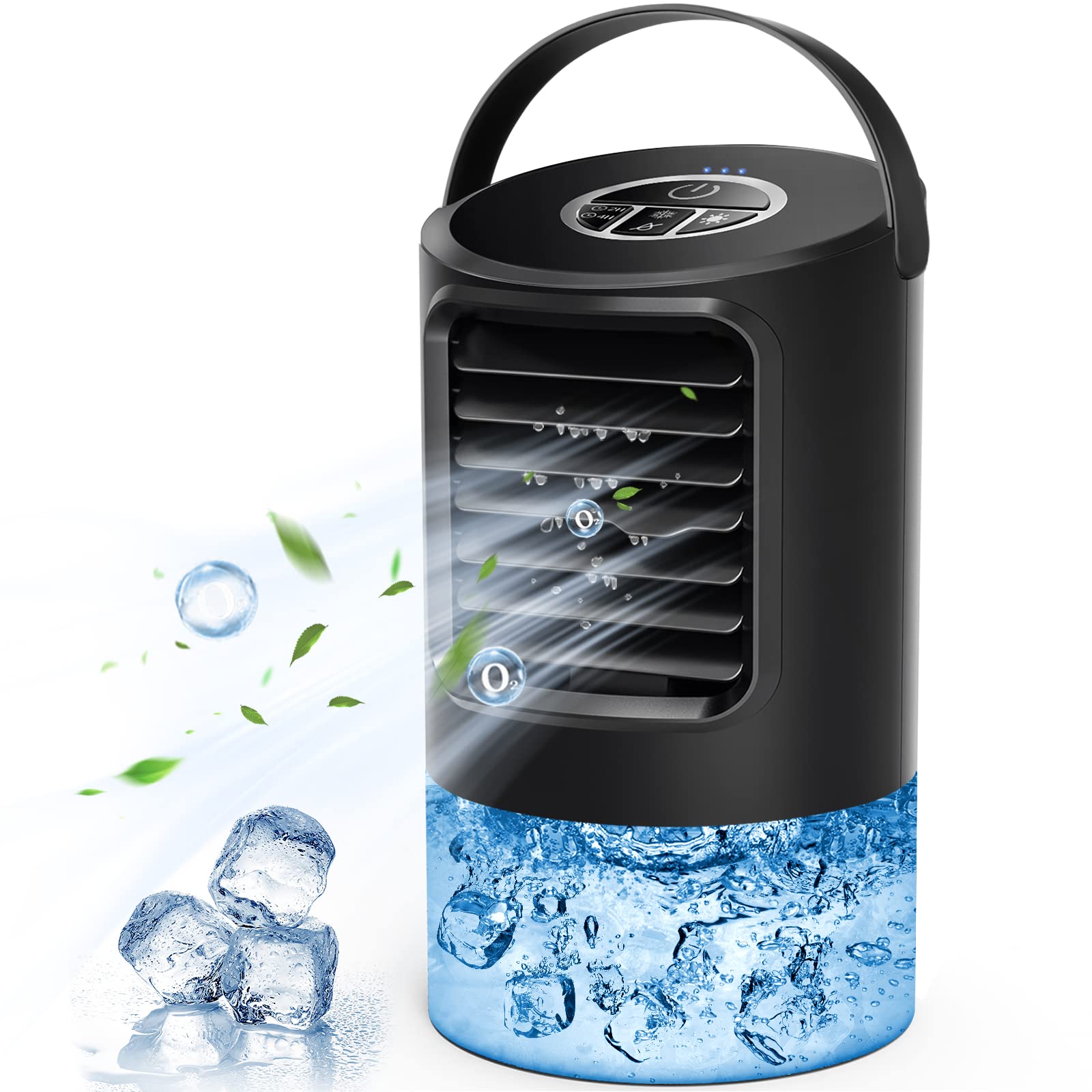 Portable Air Conditioner Fan, Personal Space Air Conditioner Mini Desk Fan Evaporative Air Cooler Humidifier Cooling Fan w...
