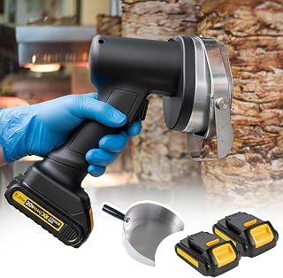 Commercial Electric Doner Kebab Slicer, Handheld Kebab Cutter, Meat Cutter Machine, Automatic Shawarma Doner Kebab Knife With Meat Shovel /2 Battery, Cutting Thickness 0.5-8mm, For Shawarma