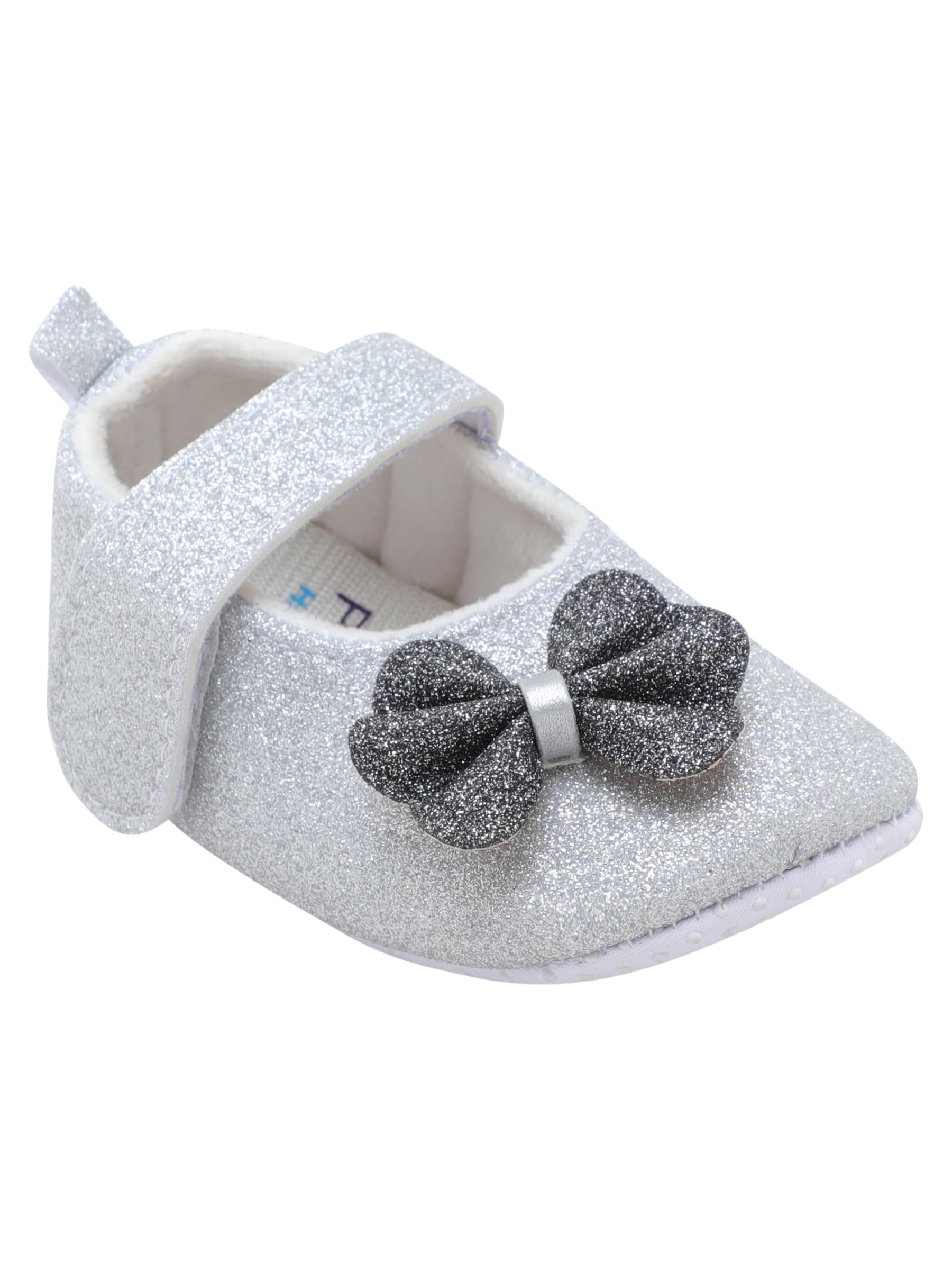 puresole Stylish Baby Girl Party Booties with Sparkle Finish & Memory Foam – Soft Sole, Comfortable Pre-Walker Shoes for Infants (6–12 Months)-picture-1