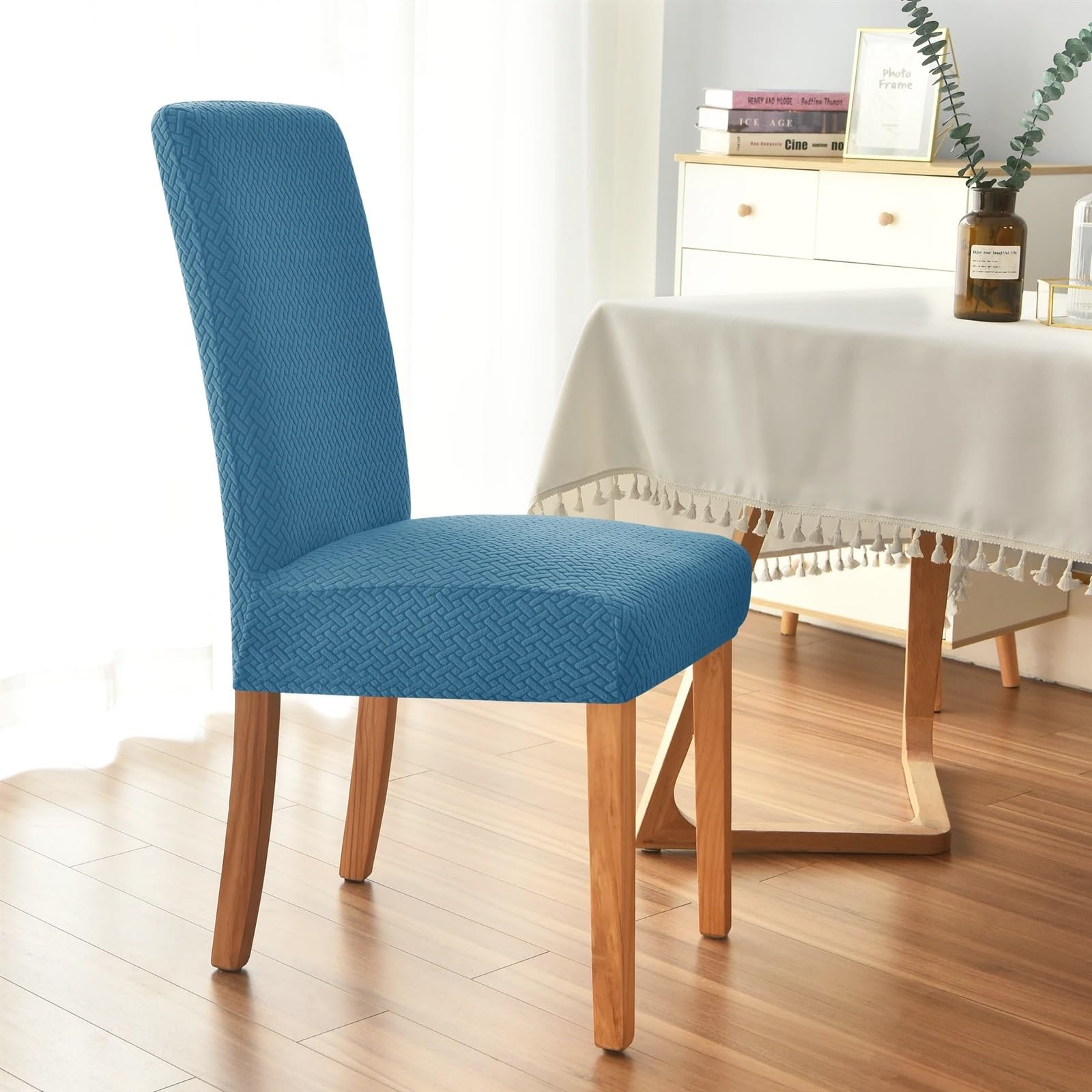 Fundas para sillas, Fundas elásticas for el hogar, fundas for asientos de sillas for cocina, comedor, banquete boda, sala estar, oficina y recepción(Lake Blue)