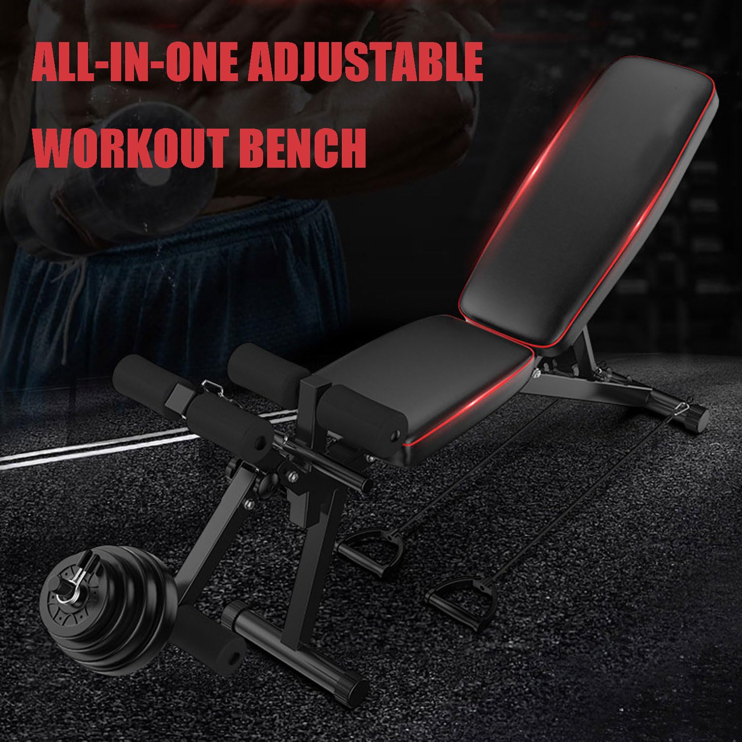Panca per Pesi Regolabile Multifunzione, Panca Palestra Casa con Leg Extension Leg Curl Banco Manubri Schienale Regolabile 5 Livelli Inclinabile Declinabile Piana per Addominali Capacità di Peso 200kg