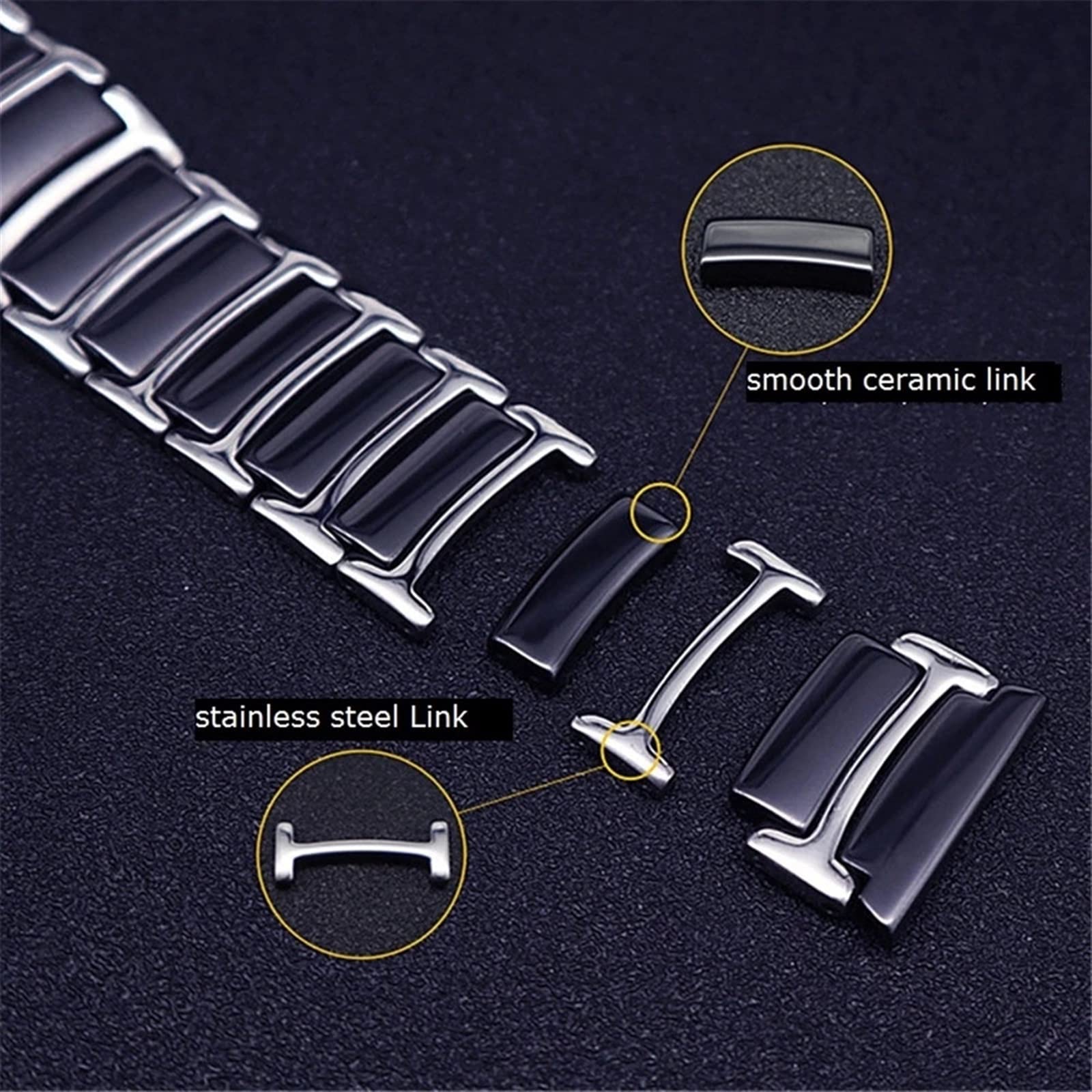 Cinturino in ceramica compatibile con Galaxy Watch 4 Classic 46mm 42mm Cinturini in acciaio inossidabile Bracciale in ceramica Cinturino Galaxy Watch4 44mm 40mm