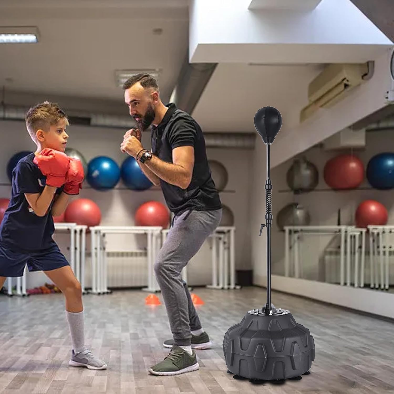 Punching Bag with Stand, Boxing Bag for Teens & Adults, Reflex Bag Boxing, Adjustable Kickboxing Bags Speed Ball, Speed Bag for Training, Boxing Equipment, Stress Relief & Fitness