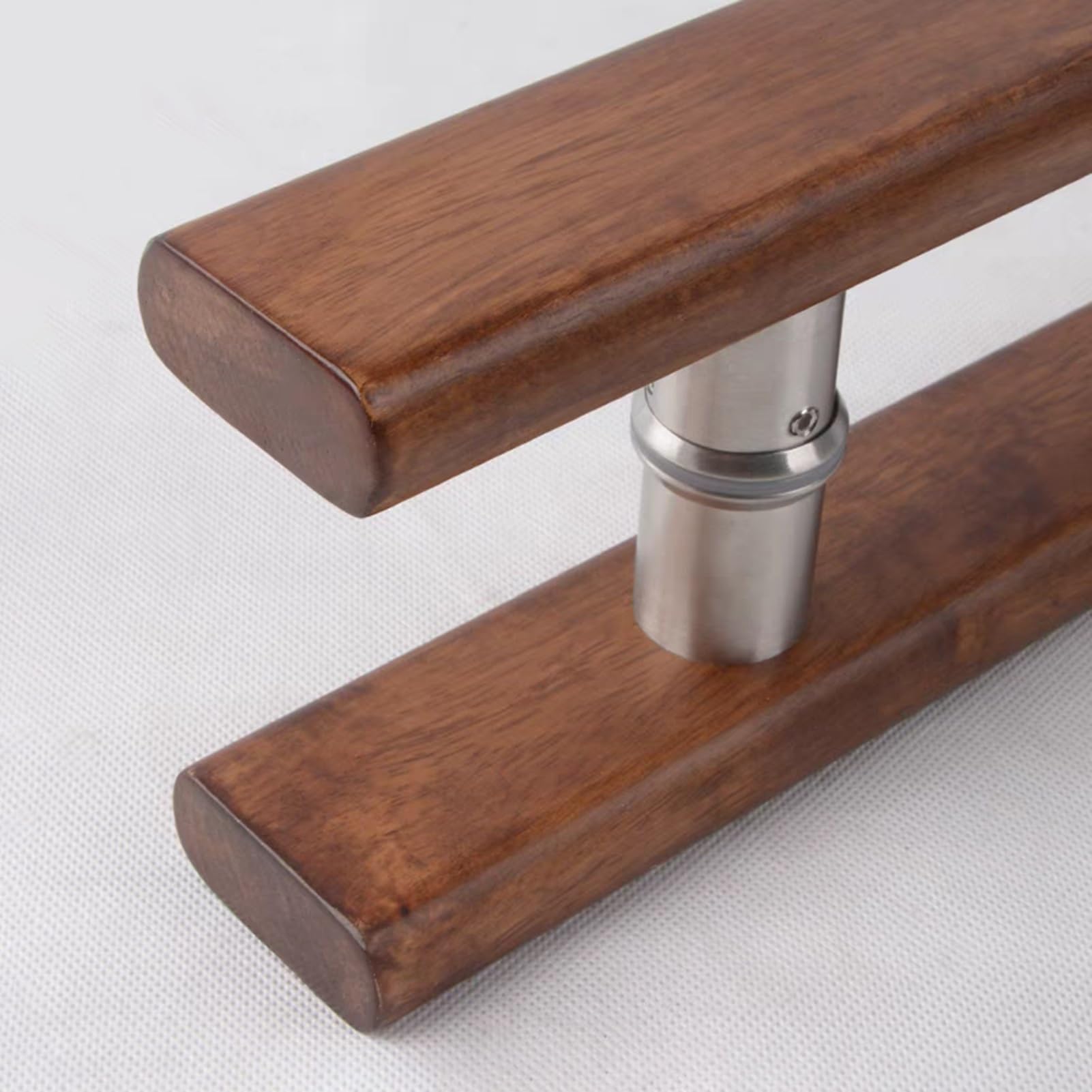 HYLYGFH Commercial Smooth Wood Pull Handle, Double-Sided Glass Door Handle for Bathroom & Store, Home Barn Sliding Door Hardware (Brown, 120cm / 47.25")