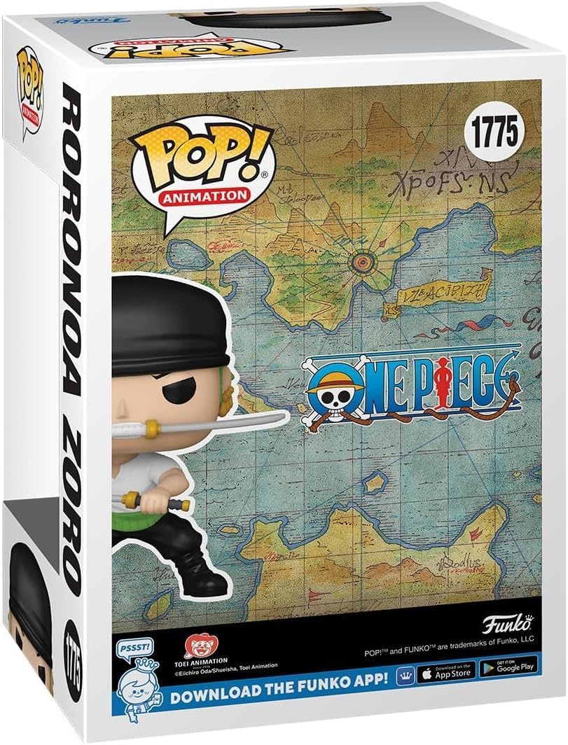POP Anime: One Piece - Roronoa Zoro (Three Sword Style) Limited Edition Chase Funko Vinyl Figure (Bundled with Compatible Box Protector Case), Multicolored, 3.75 inches