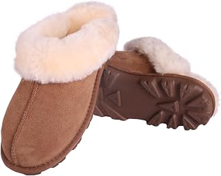 Australian Sheepskin Slippers for Women - Luxuriously Soft and Sturdy, Ideal for Indoor and Outdoor Use - Shearling and Sheepskin Mule Slippers for Women