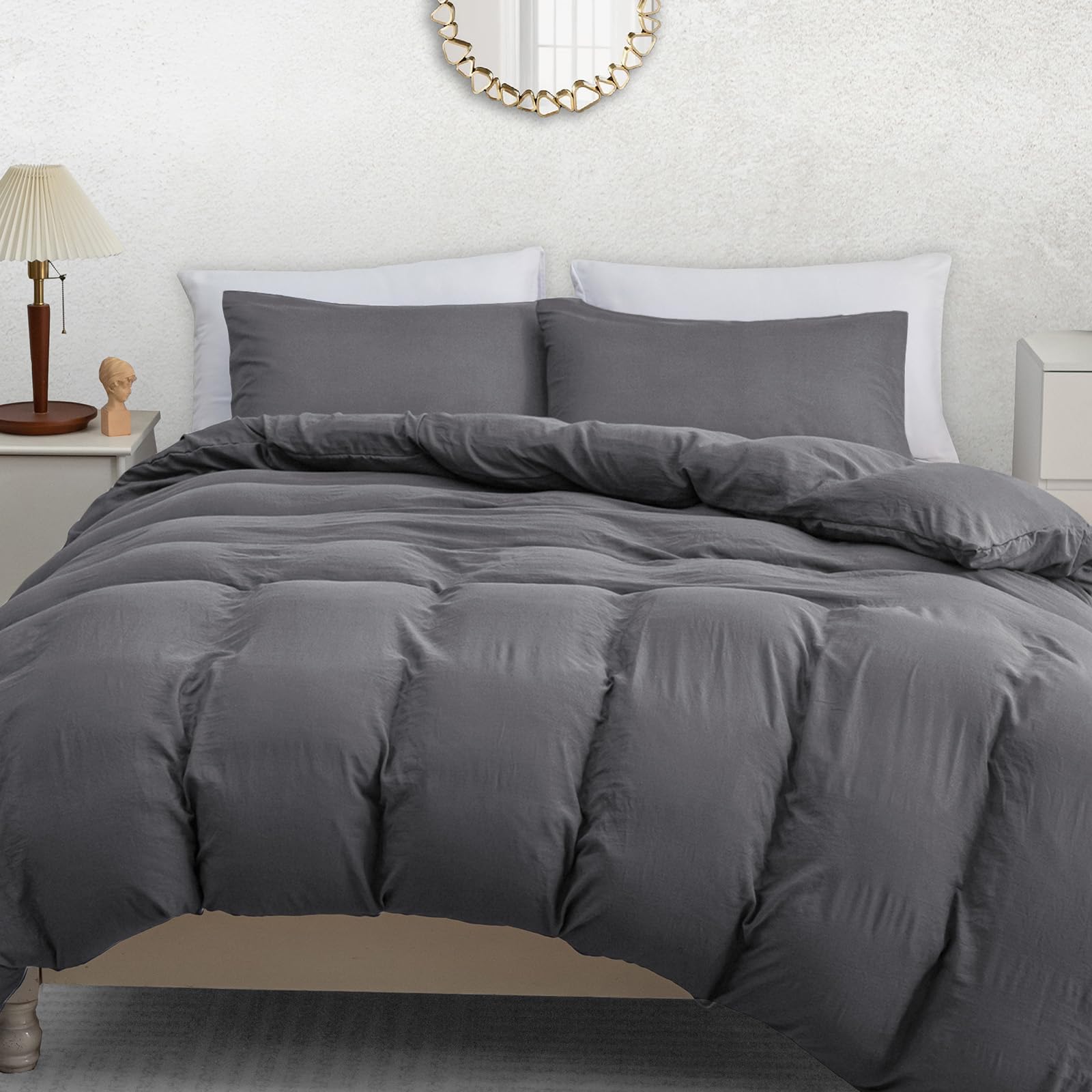 Pamposh King Size Duvet Cover Sets - Pre-Washed Microfibre Bedding Set for Added Softness & Comfort - Lightweight Premium Quilt Cover Set for All Seasons With Zipper Closure โ image 1