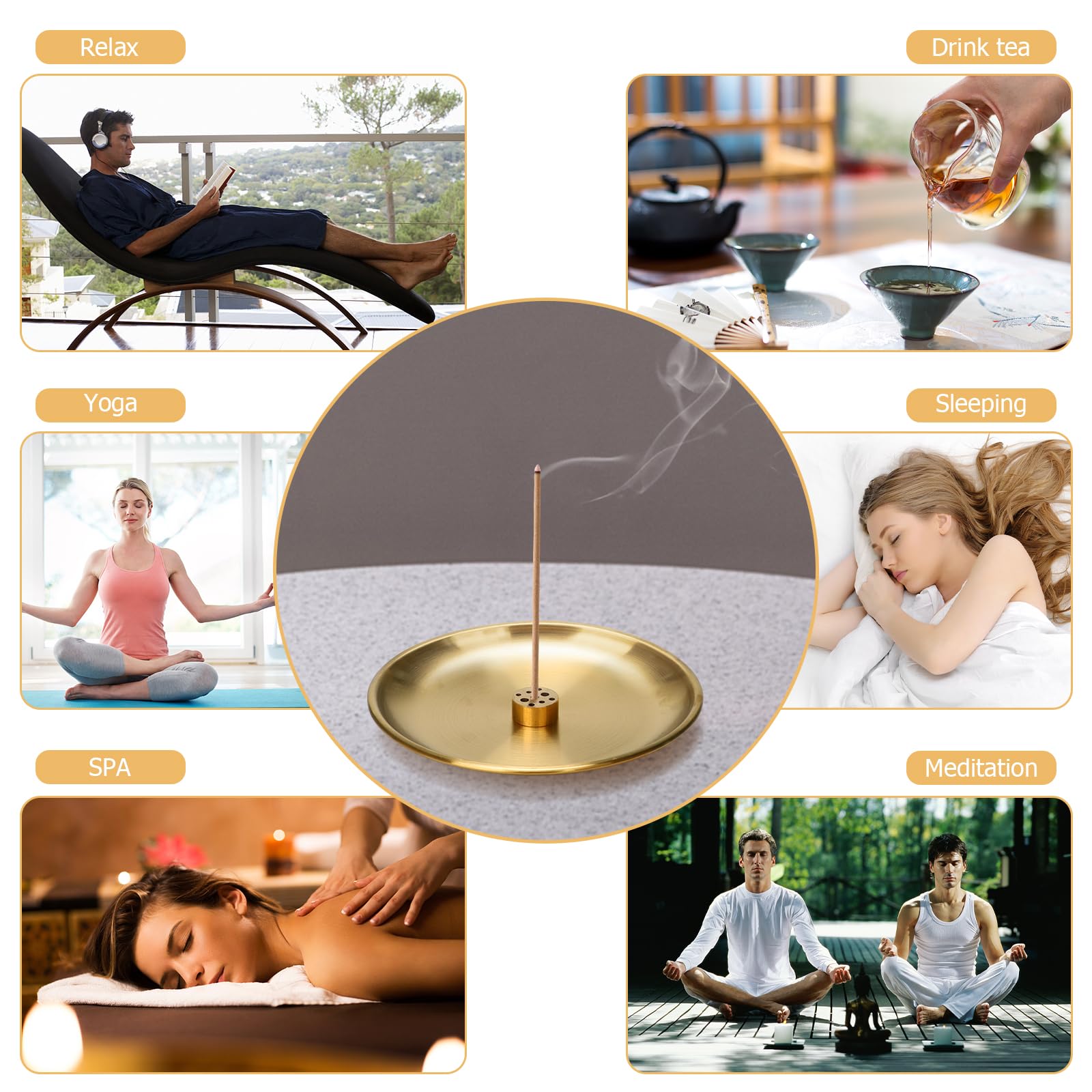 Porte-encens en travertin Beige naturel personnalisé Brûleur d'encens en marbre