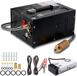2026 ENW PCP Air Compressor, 4500 PSI / 30 MPa – Portable Air Pump for PCP Rifles, Paintball Tanks & HPA Bottles, with Pressure Gauge & Temp Monitor, Black
