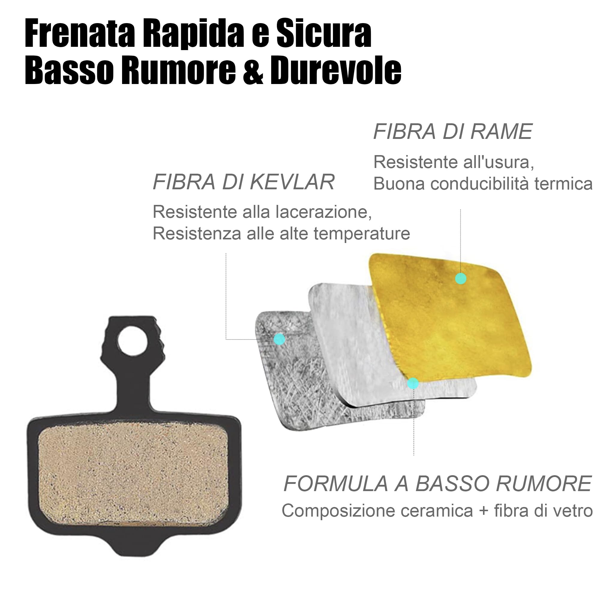 4 Paia Pastiglie Freno a Disco Bicicletta per Avid Elixir e1 e3 e5 e7 e9 Er Cr Mag Xo Xx x7 x9 Xxwc Db3 Db5 Mtb Compatibili Con Freni a Disco Idraulici Nutt