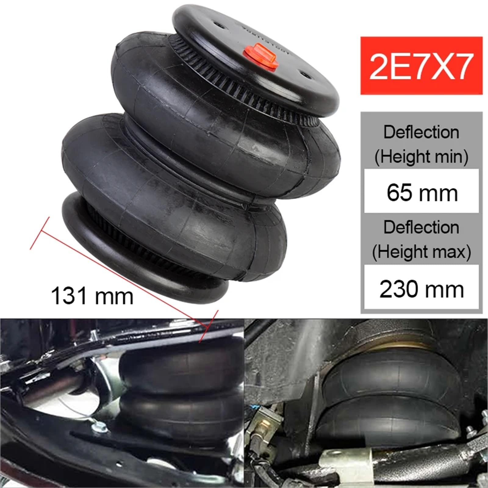Air Suspension sprężarka pompa Amortyzatory samoch Uniwersalny podwójny, zawinięty, pneumatyczny amortyzator poduszki powietrznej, amortyzator pneumatyczny 2E7X7 Akcesoria samochodowe