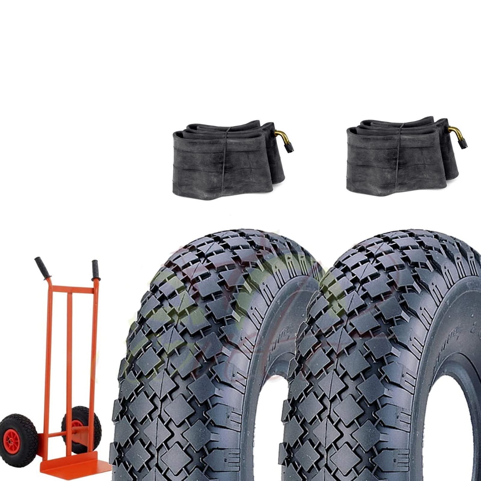 Ecovelò 2 neumáticos VQUEST 3.00-4 (260 x 85 cm) + cámaras neumáticas de goma para carro de la compra
