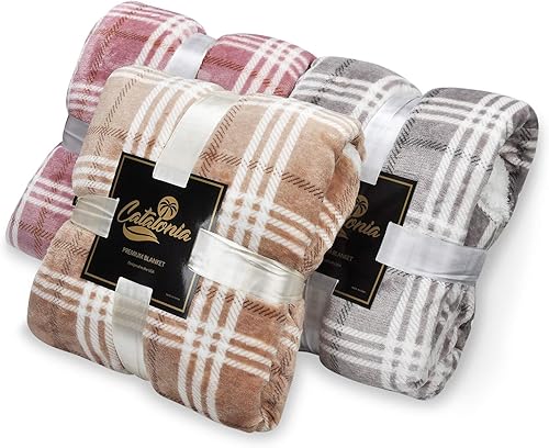Miniatura 6 de Catalonia - Manta de micro felpa reversible suave y cálida de forro polar para cama o sofá o para ver la televisión, 60 x 50 pulgadas, diseño de
