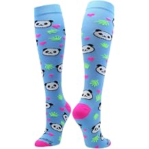 MadSportsStuff Happy Panda Bear Soccer Socks for Girls Boys Kids Women Youth Over the Calf Gift Accessories