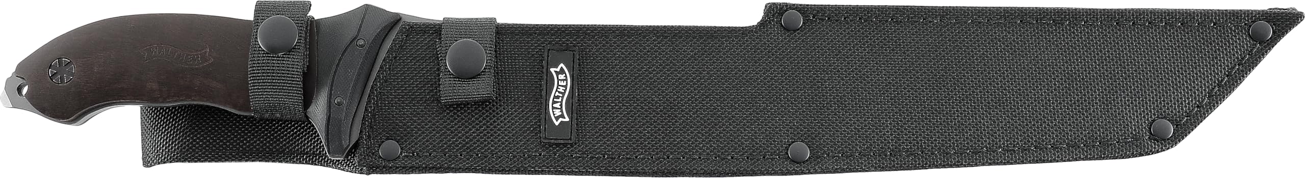 Walther MachTac 5, feststehende Klinge aus 440A Stahl, ideal für Outdoor Aktivitäten inkl. Nylonscheide mit Gürtelschlaufen