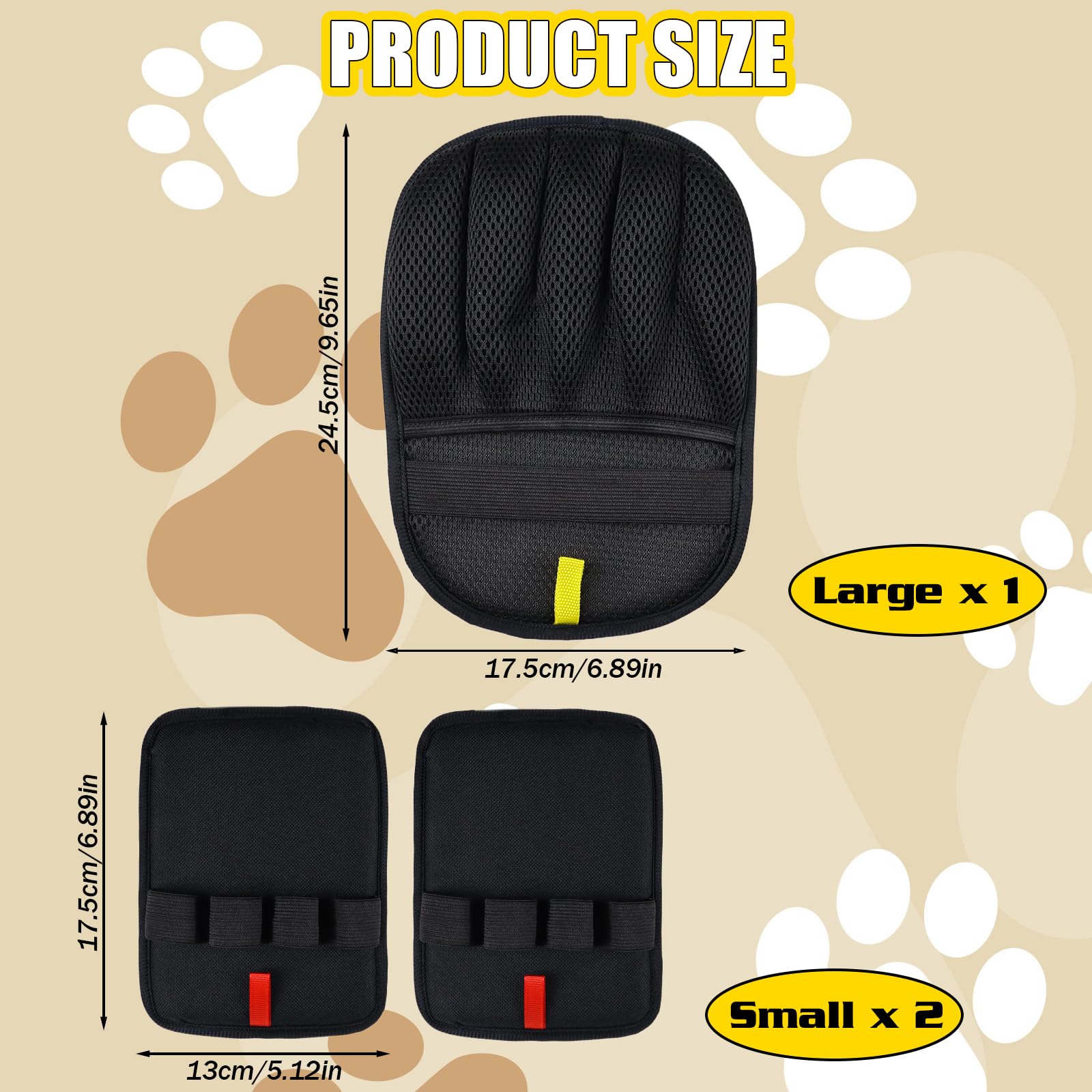 3 Pièces Gant Anti Poils Animaux, Gants électrostatiques d'épilation pour Animaux de Compagnie, Gant Poil Chat & Chien, Gant Poils Animaux Double Face Réutilisable, pour Tapis, Canapé