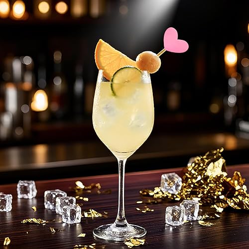 Miniatura 7 de GUCUJI Decoración para cupcakes, púas de cóctel, divertido corazón rosa con purpurina, 50 piezas