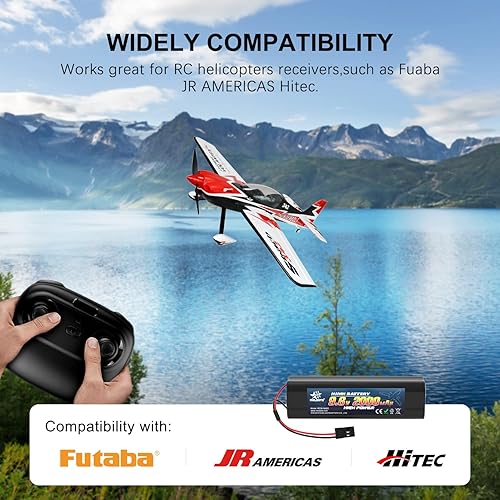 Miniatura 6 de melasta 9.6V 2000mAh NiMH RC receptor batería con conectores Hitec, batería recargable compatible con Futaba RC receptores aviones aviones