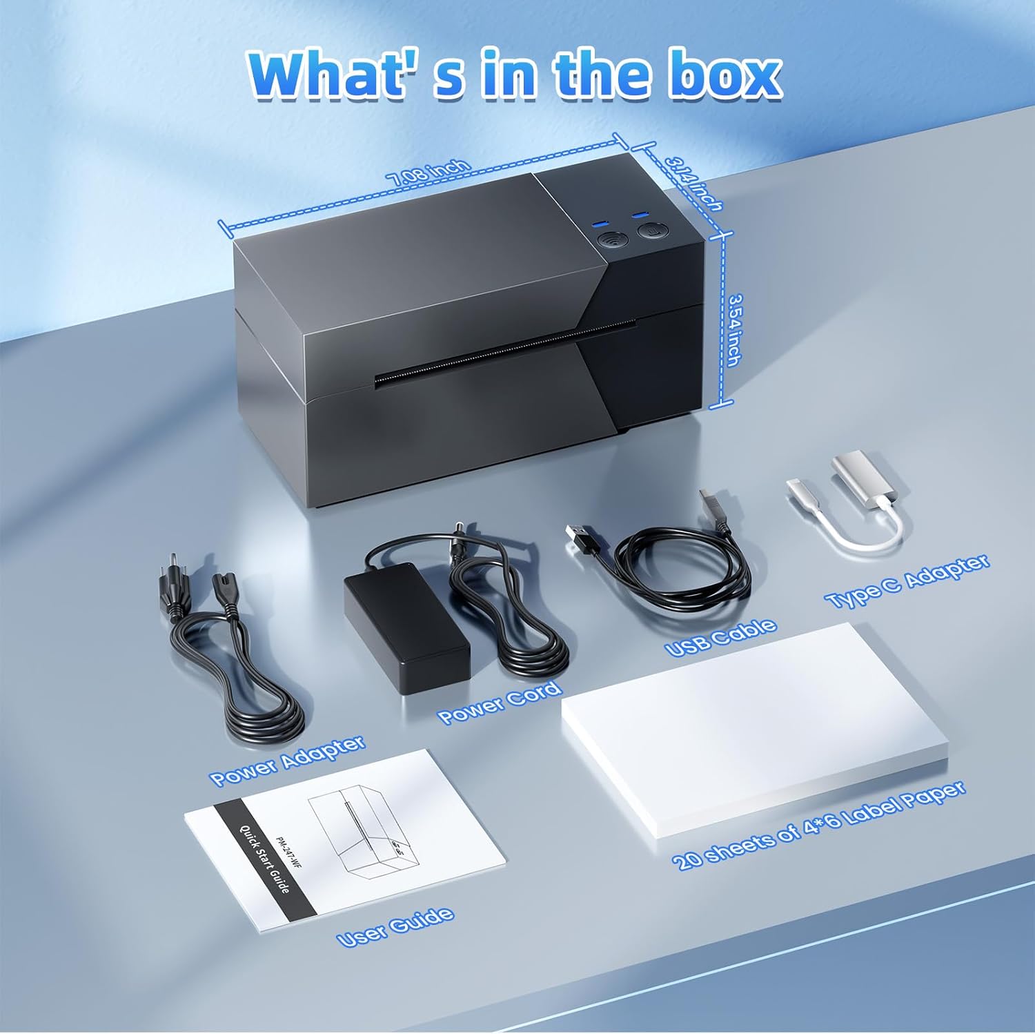 WiFi Shipping Label Printer 4x6 - Wireless Thermal Label Printer for Packages, Small Business, Office, Home, Compatible with Phone&PC,Widely Used for Ebay, USPS, Shopify, Amazon, Tiktok