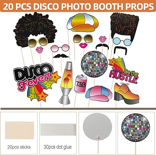 Miniatura 2 de 20 piezas de accesorios para cabina de fotos de discoteca de los años 70, accesorios para cabina de fotos de los años 70, accesorios para cabina de