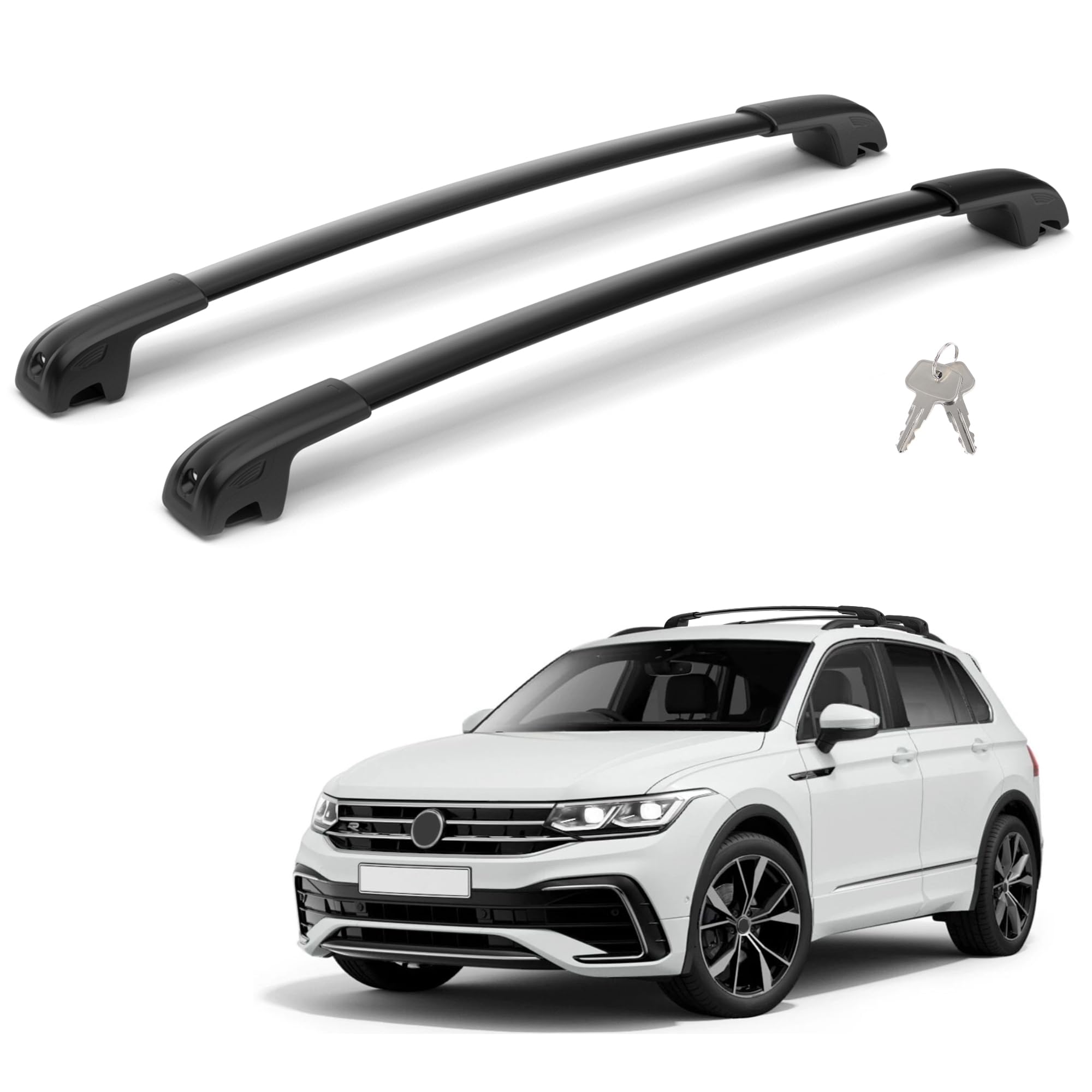 Photo 1 of 300LBS Lockable Roof Rack Cross Bars for 2018-2026 Tiguan (Not for Limited) & Taos 2022–2026, Heavy Duty Aluminum Crossbar for Cargo Luggage Kayak Bicycles Canoe549
