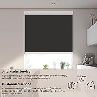 Vista 2 de BERISSA Persianas enrollables opacas para ventanas, sin cordón, para oscurecer la habitación, con cenefa de casete, persianas de ventana opacas