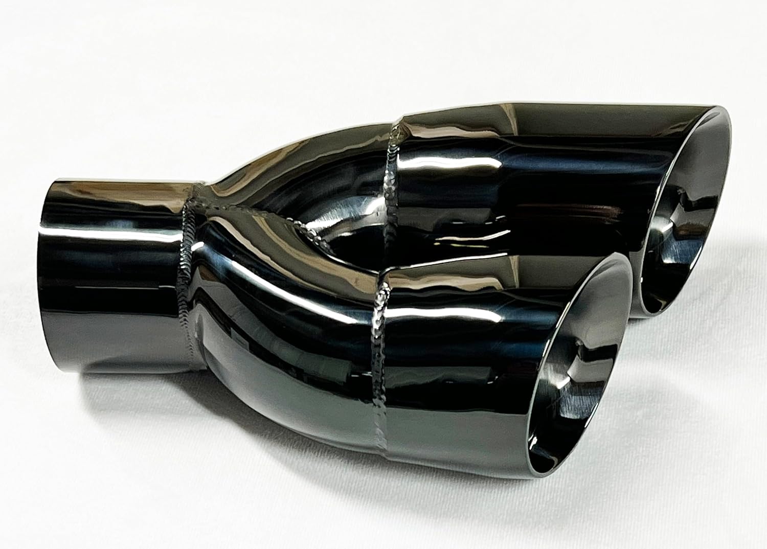 Exhaust Tip 2.50" Inlet 3.00" Outlet 9.50" long WDWDS30095-250-BC-SS Dual Double Wall Sideways Black Chrome 304 Stainless Stainless Wesdon Exhaust Tip