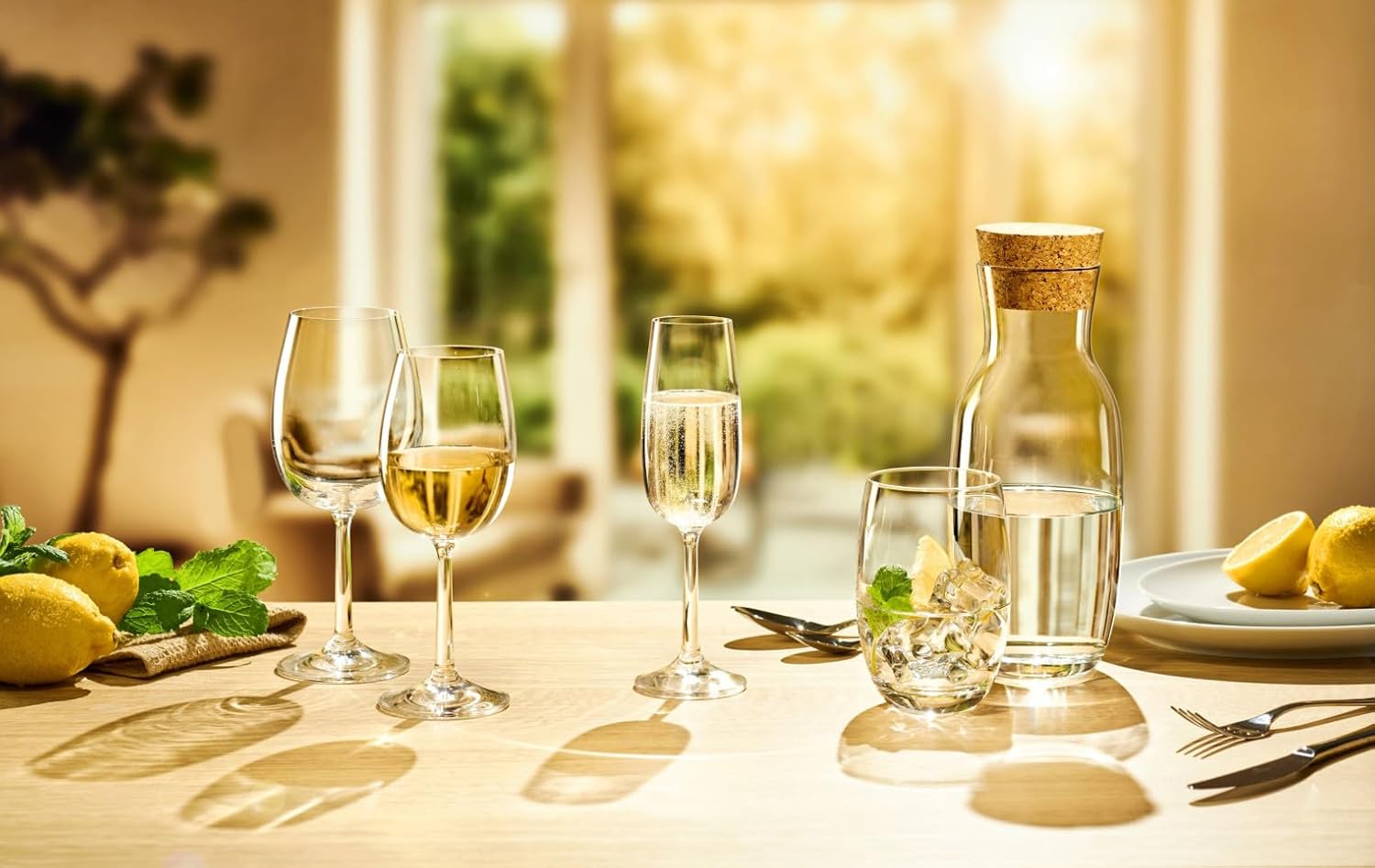 Gerlach 1760 Set of 6 glasses, 360 ml, drinking glasses, water glasses, dishwasher safe, glass, universal glasses, juice glasses, transparent flow